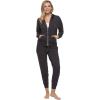 Felina – Aria 2-Piece Zip-Up Top & Jogger Lounge Set – French Terry with Velvet Trim Loungewear(Parisian Night)