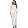 Felina – Jolie 2-Piece Henley Lounge Set – Relaxed Fit Knit Top & Pants with Pockets Loungewear(Whisper White)