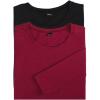 Felina | Key Item Long Sleeve Crew Neck Tee | Cotton & Modal | 2-Pack(Black Beet Red)