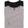 Felina | Key Item Long Sleeve Crew Neck Tee | Cotton & Modal | 2-Pack(Black Heather Gray)