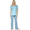 Felina | Lounge Set | Super Soft Knit Jersey Crew Neck Drawstring Pant w/Pockets (Blue, Small)