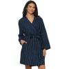 Felina – Mirielle Robe – Striped Cotton Poplin Robe, Lightweight & Comfortable(Navy Whisper)