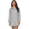Felina – Mirielle Sleepshirt – Oversized Button-Down Sleepwear, Cotton Poplin Comfort(Steel Mist)