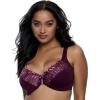 Felina – Paramour Angie Front Close Minimizer Bra for Women(Aubergine Ombre)
