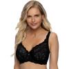 Felina – Paramour Peridot Lace Full Coverage Unlined Bra for Women(Black)