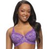 Felina – Paramour Peridot Lace Full Coverage Unlined Bra for Women(Royal Purple)