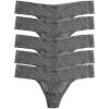 Felina | Signature Stretchy Lace Low Rise Thong | Panty(Charcoal)