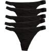 Felina | So Smooth Modal Low Rise Thong | Panties | 5 Pack(Black)