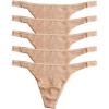 Felina | So Smooth Modal Low Rise Thong | Panties | 5 Pack(Fawn)