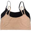 Felina – Super Soft Modal Bralette – Adjustable Straps, Moisture Wicking Lounge Bralette(Black Warm Nude)