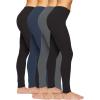 Felina | Velvety Soft Lightweight Leggings | 4-Pack(Black Grey Navy)