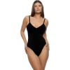 Felina Bodycon Seamless Thong Bodysuit(Black)