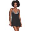 Felina Demure Chemise Lined & Wireless Cup Nightgown for Women, Fully Adjustable Straps, Babydoll Lingerie(Black Crossdye)