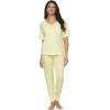 Felina Jessie Jersey Knit Lounge Set Henley & Jogger Lounge Set(Lemon Meringue)