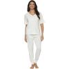 Felina Jessie Jersey Knit Lounge Set Henley & Jogger Lounge Set(Whisper White)