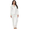 Felina Jessie Long Sleeve Pajama Set 2 Piece Knit Pajama Set(Whisper White)
