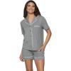 Felina Jessie Pajama Short Set 2 Piece Pajama Set(Heather Silver)