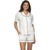Felina Jessie Pajama Short Set 2 Piece Pajama Set(Whisper White)