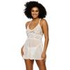 Felina Jezebel Renee Lace & Mesh Babydoll | Lingerie(White)