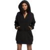 Felina Kimora V-Neck Hoodie Sweatshirt Dress(Black)