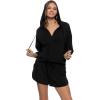 Felina Kimora V-Neck Hoodie Sweatshirt & Shorts Set(Black)