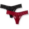 Felina Lace Thong 2 Pack Underwear(Black/Red)