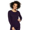 Felina Lounge Victoria Long Sleeve Crew Neck Top Sleepwear(Crown Jewel)