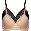 Felina Paramour Topaz Breathable Contour Bra 2-Pack(Black Warm Neutral 2-pack)