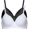 Felina Paramour Topaz Breathable Contour Bra 2-Pack(Black White 2-pack)