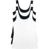 Felina Reversible Cotton Womens Tank Top | 4-Pack(Black White)