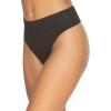 Felina Serene Modal & Lace Thong for Women Soft, Comfortable Underwear in Gull, Size Medium(Black)