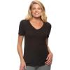 Felina Slub Jersey V-Neck Tee Soft, Lightweight, and Comfortable Short Sleeve T-Shirt for All-Day Wear(Black)