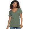 Felina Slub Jersey V-Neck Tee Soft, Lightweight, and Comfortable Short Sleeve T-Shirt for All-Day Wear(Green Laurel Wreath)