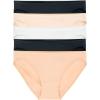Felina Smooth Low Rise Bikini Panties – Seamless Underwear for Women, Panties for Women (5-Pack)(Black White Bare)