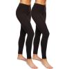 Felina Sueded Athleisure Performance Legging (2-Pack) Womens Leggings w/Slimming Waist Band Style: C3690RT (X-Large, Black)