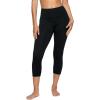 Felina Super Soft Sueded Womens Capri Leggings – Squat Proof & Breathable, Tummy Control Yoga Pants(Black)