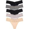 Felina Super Stretchy Lace Top Low Rise Thong | 5-Pack(Neutral Combo)