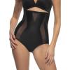 Felina Uplifted Satin & Mesh Body-Mapped High-Waist Shaper Brief(Black)