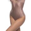 Felina Uplifted Satin & Mesh Body-Mapped High-Waist Shaper Thong(Rose Tan)