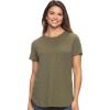 Felina Women’s Crew Neck Jersey Slub Short Sleeve T-Shirt(Olive Night)