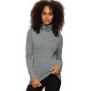 Felina Women’s Long Sleeve Cotton Modal Turtleneck Top, Breathable Lightweight Layering Essential, Fitted Turtleneck Sweater(Medium Heather Gray)