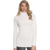 Felina Women’s Long Sleeve Cotton Modal Turtleneck Top, Breathable Lightweight Layering Essential, Fitted Turtleneck Sweater(White)