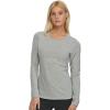 Felina Women’s Long Sleeve Crew Neck Shirt(Heather Grey)