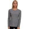 Felina Women’s Long Sleeve Crew Neck Shirt(Medium Heather Gray)