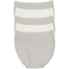 Felina Women’s Organic Cotton Stretch Hi Cut Panty 5-Pack Underwear(White Haze)