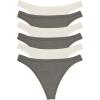 Felina Women’s Organic Cotton Thong Underwear, 6-Pack(Cloud Slate)