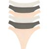 Felina Women’s Organic Cotton Thong Underwear, 6-Pack(Pale Orchid)
