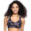 Felina Women’s Velvety Soft Racerback Bralette(Plum Kitten Black Tie Dye)