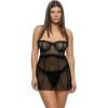 Margot Point D’esprit Longline Strapless Babydoll & G-String(Black)