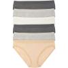 Organic Cotton Stretch Bikini 6-Pack(Shades of Granite)